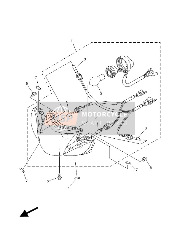 1D4H41140000, Gluhbirne, Scheinwerfer, Yamaha, 3